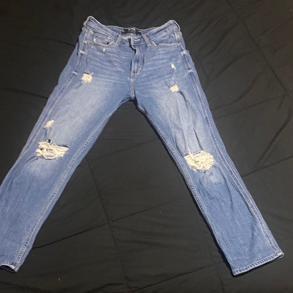 Hollister Medium Blue Ripped Skinny Jeans